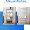 imagePayLessHere  6Tier Wire Shelf with Wheels  48quotx18quotx82quot  Chrome  Adjustable Racks  HeavyDuty Storage Shelves Holds Upto 510 lbs  RustResistant NoTool Assembly  for Home Garage ShelvingChrome