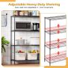 imagePayLessHere  6Tier Wire Shelf with Wheels  48quotx18quotx82quot  Chrome  Adjustable Racks  HeavyDuty Storage Shelves Holds Upto 510 lbs  RustResistant NoTool Assembly  for Home Garage ShelvingBlack