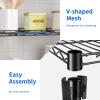 imagePayLessHere  6Tier Wire Shelf with Wheels  48quotx18quotx82quot  Chrome  Adjustable Racks  HeavyDuty Storage Shelves Holds Upto 510 lbs  RustResistant NoTool Assembly  for Home Garage ShelvingBlack
