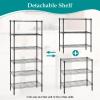imagePayLessHere  6Tier Wire Shelf with Wheels  48quotx18quotx82quot  Chrome  Adjustable Racks  HeavyDuty Storage Shelves Holds Upto 510 lbs  RustResistant NoTool Assembly  for Home Garage ShelvingBlack