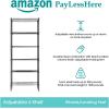 imagePayLessHere  6Tier Wire Shelf with Wheels  48quotx18quotx82quot  Chrome  Adjustable Racks  HeavyDuty Storage Shelves Holds Upto 510 lbs  RustResistant NoTool Assembly  for Home Garage ShelvingBlack