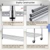 imagePayLessHere  6Tier Wire Shelf with Wheels  48quotx18quotx82quot  Chrome  Adjustable Racks  HeavyDuty Storage Shelves Holds Upto 510 lbs  RustResistant NoTool Assembly  for Home Garage ShelvingChrome