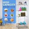 imagePayLessHere  6Tier Wire Shelf with Wheels  48quotx18quotx82quot  Chrome  Adjustable Racks  HeavyDuty Storage Shelves Holds Upto 510 lbs  RustResistant NoTool Assembly  for Home Garage ShelvingChrome