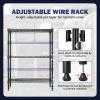 imagePayLessHere  6Tier Wire Shelf with Wheels  48quotx18quotx82quot  Chrome  Adjustable Racks  HeavyDuty Storage Shelves Holds Upto 510 lbs  RustResistant NoTool Assembly  for Home Garage ShelvingBlack