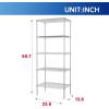 imagePayLessHere  6Tier Wire Shelf with Wheels  48quotx18quotx82quot  Chrome  Adjustable Racks  HeavyDuty Storage Shelves Holds Upto 510 lbs  RustResistant NoTool Assembly  for Home Garage ShelvingChrome