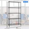 imagePayLessHere  6Tier Wire Shelf with Wheels  48quotx18quotx82quot  Chrome  Adjustable Racks  HeavyDuty Storage Shelves Holds Upto 510 lbs  RustResistant NoTool Assembly  for Home Garage ShelvingBlack