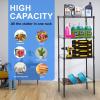 imagePayLessHere  6Tier Wire Shelf with Wheels  48quotx18quotx82quot  Chrome  Adjustable Racks  HeavyDuty Storage Shelves Holds Upto 510 lbs  RustResistant NoTool Assembly  for Home Garage ShelvingBlack