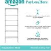imagePayLessHere  6Tier Wire Shelf with Wheels  48quotx18quotx82quot  Chrome  Adjustable Racks  HeavyDuty Storage Shelves Holds Upto 510 lbs  RustResistant NoTool Assembly  for Home Garage ShelvingChrome