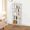 imagePayLessHere  6Tier Wire Shelf with Wheels  48quotx18quotx82quot  Chrome  Adjustable Racks  HeavyDuty Storage Shelves Holds Upto 510 lbs  RustResistant NoTool Assembly  for Home Garage ShelvingChrome