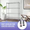 imagePayLessHere  6Tier Wire Shelf with Wheels  48quotx18quotx82quot  Chrome  Adjustable Racks  HeavyDuty Storage Shelves Holds Upto 510 lbs  RustResistant NoTool Assembly  for Home Garage ShelvingChrome