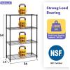 imagePayLessHere  6Tier Wire Shelf with Wheels  48quotx18quotx82quot  Chrome  Adjustable Racks  HeavyDuty Storage Shelves Holds Upto 510 lbs  RustResistant NoTool Assembly  for Home Garage ShelvingBlack
