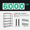 imagePayLessHere  6Tier Wire Shelf with Wheels  48quotx18quotx82quot  Chrome  Adjustable Racks  HeavyDuty Storage Shelves Holds Upto 510 lbs  RustResistant NoTool Assembly  for Home Garage ShelvingBlack
