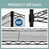 imagePayLessHere  6Tier Wire Shelf with Wheels  48quotx18quotx82quot  Chrome  Adjustable Racks  HeavyDuty Storage Shelves Holds Upto 510 lbs  RustResistant NoTool Assembly  for Home Garage ShelvingBlack