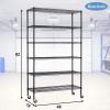 imagePayLessHere  6Tier Wire Shelf with Wheels  48quotx18quotx82quot  Chrome  Adjustable Racks  HeavyDuty Storage Shelves Holds Upto 510 lbs  RustResistant NoTool Assembly  for Home Garage ShelvingBlack