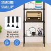 imagePayLessHere  6Tier Wire Shelf with Wheels  48quotx18quotx82quot  Chrome  Adjustable Racks  HeavyDuty Storage Shelves Holds Upto 510 lbs  RustResistant NoTool Assembly  for Home Garage ShelvingBlack
