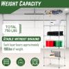 imagePayLessHere  6Tier Wire Shelf with Wheels  48quotx18quotx82quot  Chrome  Adjustable Racks  HeavyDuty Storage Shelves Holds Upto 510 lbs  RustResistant NoTool Assembly  for Home Garage ShelvingChrome