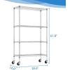 imagePayLessHere  6Tier Wire Shelf with Wheels  48quotx18quotx82quot  Chrome  Adjustable Racks  HeavyDuty Storage Shelves Holds Upto 510 lbs  RustResistant NoTool Assembly  for Home Garage ShelvingChrome