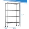 imagePayLessHere  6Tier Wire Shelf with Wheels  48quotx18quotx82quot  Chrome  Adjustable Racks  HeavyDuty Storage Shelves Holds Upto 510 lbs  RustResistant NoTool Assembly  for Home Garage ShelvingBlack