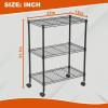 imagePayLessHere  6Tier Wire Shelf with Wheels  48quotx18quotx82quot  Chrome  Adjustable Racks  HeavyDuty Storage Shelves Holds Upto 510 lbs  RustResistant NoTool Assembly  for Home Garage ShelvingBlack