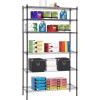 imagePayLessHere  6Tier Wire Shelf with Wheels  48quotx18quotx82quot  Chrome  Adjustable Racks  HeavyDuty Storage Shelves Holds Upto 510 lbs  RustResistant NoTool Assembly  for Home Garage ShelvingBlack