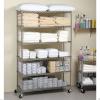 imagePayLessHere  6Tier Wire Shelf with Wheels  48quotx18quotx82quot  Chrome  Adjustable Racks  HeavyDuty Storage Shelves Holds Upto 510 lbs  RustResistant NoTool Assembly  for Home Garage ShelvingChrome