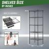 imagePayLessHere  6Tier Wire Shelf with Wheels  48quotx18quotx82quot  Chrome  Adjustable Racks  HeavyDuty Storage Shelves Holds Upto 510 lbs  RustResistant NoTool Assembly  for Home Garage ShelvingBlack