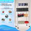 imagePayLessHere  6Tier Wire Shelf with Wheels  48quotx18quotx82quot  Chrome  Adjustable Racks  HeavyDuty Storage Shelves Holds Upto 510 lbs  RustResistant NoTool Assembly  for Home Garage ShelvingChrome