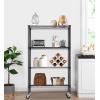 imagePayLessHere  6Tier Wire Shelf with Wheels  48quotx18quotx82quot  Chrome  Adjustable Racks  HeavyDuty Storage Shelves Holds Upto 510 lbs  RustResistant NoTool Assembly  for Home Garage ShelvingBlack