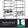 imagePayLessHere  6Tier Wire Shelf with Wheels  48quotx18quotx82quot  Chrome  Adjustable Racks  HeavyDuty Storage Shelves Holds Upto 510 lbs  RustResistant NoTool Assembly  for Home Garage ShelvingBlack