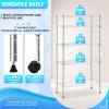 imagePayLessHere  6Tier Wire Shelf with Wheels  48quotx18quotx82quot  Chrome  Adjustable Racks  HeavyDuty Storage Shelves Holds Upto 510 lbs  RustResistant NoTool Assembly  for Home Garage ShelvingChrome