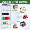 imagePayLessHere  6Tier Wire Shelf with Wheels  48quotx18quotx82quot  Chrome  Adjustable Racks  HeavyDuty Storage Shelves Holds Upto 510 lbs  RustResistant NoTool Assembly  for Home Garage ShelvingChrome