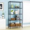 imagePayLessHere  6Tier Wire Shelf with Wheels  48quotx18quotx82quot  Chrome  Adjustable Racks  HeavyDuty Storage Shelves Holds Upto 510 lbs  RustResistant NoTool Assembly  for Home Garage ShelvingBlack