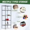 imagePayLessHere  6Tier Wire Shelf with Wheels  48quotx18quotx82quot  Chrome  Adjustable Racks  HeavyDuty Storage Shelves Holds Upto 510 lbs  RustResistant NoTool Assembly  for Home Garage ShelvingBlack