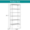 imagePayLessHere  6Tier Wire Shelf with Wheels  48quotx18quotx82quot  Chrome  Adjustable Racks  HeavyDuty Storage Shelves Holds Upto 510 lbs  RustResistant NoTool Assembly  for Home Garage ShelvingChrome