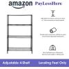 imagePayLessHere  6Tier Wire Shelf with Wheels  48quotx18quotx82quot  Chrome  Adjustable Racks  HeavyDuty Storage Shelves Holds Upto 510 lbs  RustResistant NoTool Assembly  for Home Garage ShelvingBlack