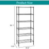 imagePayLessHere  6Tier Wire Shelf with Wheels  48quotx18quotx82quot  Chrome  Adjustable Racks  HeavyDuty Storage Shelves Holds Upto 510 lbs  RustResistant NoTool Assembly  for Home Garage ShelvingBlack