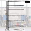 imagePayLessHere  6Tier Wire Shelf with Wheels  48quotx18quotx82quot  Chrome  Adjustable Racks  HeavyDuty Storage Shelves Holds Upto 510 lbs  RustResistant NoTool Assembly  for Home Garage ShelvingBlack