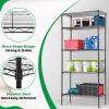 imagePayLessHere  6Tier Wire Shelf with Wheels  48quotx18quotx82quot  Chrome  Adjustable Racks  HeavyDuty Storage Shelves Holds Upto 510 lbs  RustResistant NoTool Assembly  for Home Garage ShelvingBlack