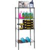 imagePayLessHere  6Tier Wire Shelf with Wheels  48quotx18quotx82quot  Chrome  Adjustable Racks  HeavyDuty Storage Shelves Holds Upto 510 lbs  RustResistant NoTool Assembly  for Home Garage ShelvingBlack