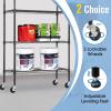 imagePayLessHere  6Tier Wire Shelf with Wheels  48quotx18quotx82quot  Chrome  Adjustable Racks  HeavyDuty Storage Shelves Holds Upto 510 lbs  RustResistant NoTool Assembly  for Home Garage ShelvingBlack