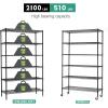 imagePayLessHere  6Tier Wire Shelf with Wheels  48quotx18quotx82quot  Chrome  Adjustable Racks  HeavyDuty Storage Shelves Holds Upto 510 lbs  RustResistant NoTool Assembly  for Home Garage ShelvingBlack
