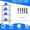 imagePayLessHere  6Tier Wire Shelf with Wheels  48quotx18quotx82quot  Chrome  Adjustable Racks  HeavyDuty Storage Shelves Holds Upto 510 lbs  RustResistant NoTool Assembly  for Home Garage ShelvingBlack