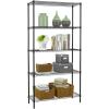 imagePayLessHere  6Tier Wire Shelf with Wheels  48quotx18quotx82quot  Chrome  Adjustable Racks  HeavyDuty Storage Shelves Holds Upto 510 lbs  RustResistant NoTool Assembly  for Home Garage ShelvingBlack