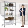 imagePayLessHere  6Tier Wire Shelf with Wheels  48quotx18quotx82quot  Chrome  Adjustable Racks  HeavyDuty Storage Shelves Holds Upto 510 lbs  RustResistant NoTool Assembly  for Home Garage ShelvingChrome