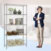 imagePayLessHere  6Tier Wire Shelf with Wheels  48quotx18quotx82quot  Chrome  Adjustable Racks  HeavyDuty Storage Shelves Holds Upto 510 lbs  RustResistant NoTool Assembly  for Home Garage ShelvingChrome
