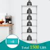 imagePayLessHere  6Tier Wire Shelf with Wheels  48quotx18quotx82quot  Chrome  Adjustable Racks  HeavyDuty Storage Shelves Holds Upto 510 lbs  RustResistant NoTool Assembly  for Home Garage ShelvingChrome
