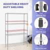 imagePayLessHere  6Tier Wire Shelf with Wheels  48quotx18quotx82quot  Chrome  Adjustable Racks  HeavyDuty Storage Shelves Holds Upto 510 lbs  RustResistant NoTool Assembly  for Home Garage ShelvingChrome