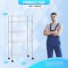 imagePayLessHere  6Tier Wire Shelf with Wheels  48quotx18quotx82quot  Chrome  Adjustable Racks  HeavyDuty Storage Shelves Holds Upto 510 lbs  RustResistant NoTool Assembly  for Home Garage ShelvingChrome
