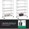 imagePayLessHere  6Tier Wire Shelf with Wheels  48quotx18quotx82quot  Chrome  Adjustable Racks  HeavyDuty Storage Shelves Holds Upto 510 lbs  RustResistant NoTool Assembly  for Home Garage ShelvingChrome