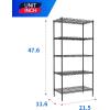 imagePayLessHere  6Tier Wire Shelf with Wheels  48quotx18quotx82quot  Chrome  Adjustable Racks  HeavyDuty Storage Shelves Holds Upto 510 lbs  RustResistant NoTool Assembly  for Home Garage ShelvingBlack